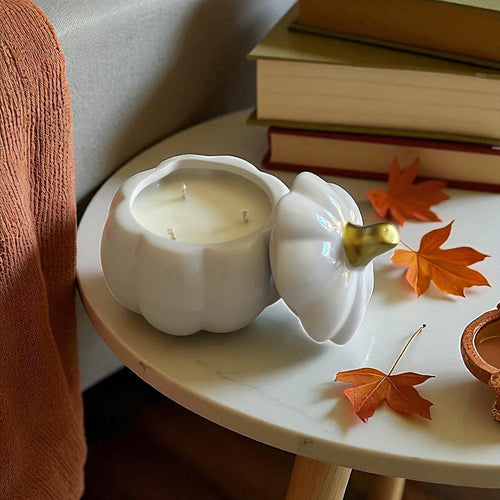 WHITE PUMPKIN CANDLE